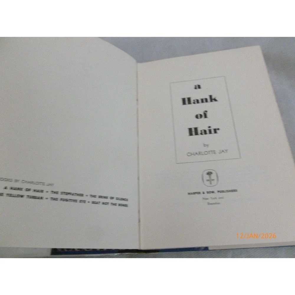 A Hank of Hair Charlotte Jay 1964 Harper Row Hardcover First Edition Mystery